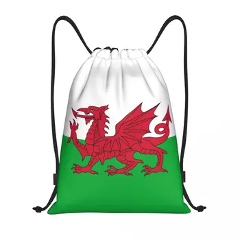 Personalizado Bandera De Gales Bolsa con Cordón para un Entrenamiento de Yoga Mochilas Hombres Mujeres Welsh Dragon Deportes de Gimnasio Sackpack