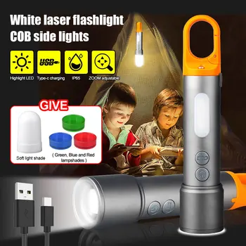 Potente Linterna LED Recargable USB Luz de la linterna de Alta Potencia Linterna Táctica de la Lámpara Para Acampar