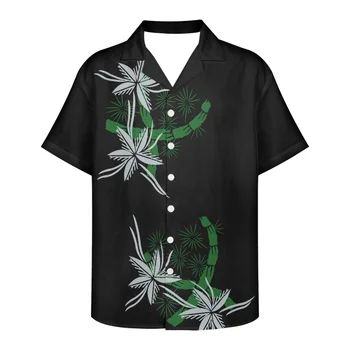 Samoa Tradicional Suelta de los Hombres de la Moda Camisas de Verano 2023 Nuevo Diseño de la Ropa de Manga Corta Nuevo Diseño de Cuello en V de los Hombres de Camisetas de
