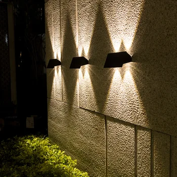 Solar de Luz de Pared de Arriba-Abajo, el LED de la prenda Impermeable de la Lámpara Solar al aire libre de Iluminación para el Jardín de la Cubierta de la Calzada Porche de la Calle de la Decoración del Jardín