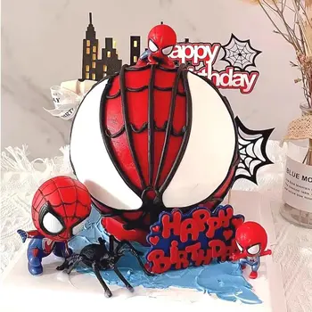 Super Héroe Spiderman Tema Boy Pastel De Cumpleaños Decoración De Papel De Feliz Cumpleaños Cake Toppers Para Los Muchachos De Los Niños Parte De La Torta Decoración Sua