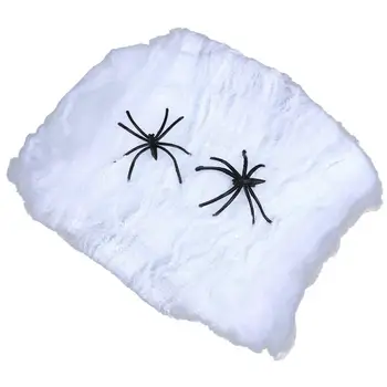 Tela de araña Extra Realista de tela de Araña en Conjunto con Falsas Arañas Tramo Súper Decoraciones de Halloween fuentes del Partido de la Super Stretch