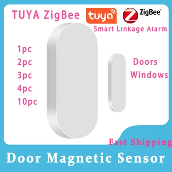Tuya Zigbee Puerta De Sensores De Windows Smart Sensor Anti Robo De Los Sistemas De Alarma De Seguridad Inalámbrica En El Hogar La Ventana De La Puerta Sensor Magnético