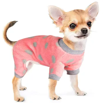 Térmica de Terciopelo Perro Pijama Suave y Cálida Cachorro Suéter de Invierno Perro Mono para Perros Pequeños York Chihuahua Ropa de Perro Pjs Mamelucos