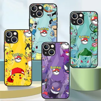 Vidrio templado de Caso Para el iPhone de Apple 14 Más De 13 Max Pro 11 12 Mini XR 7 8 Cubierta del Teléfono de Lujo Funda Pokemon de Comics, Anime Sac
