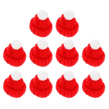 10pcs de la Navidad Sombreros de Santa Lollipop Botella de Dulces Cubre las Tapas de Botella de Figuritas de Santa Claus Sombreros para Botella de Decoración DIY
