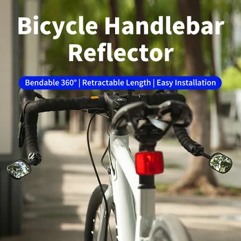 Bicicleta de Manillar Reflector de Espejo Ajustable de la Longitud de Amplio Ángulo de la Bicicleta del Manillar Espejos retrovisores para MTB Bicicleta de Carretera de Herramientas