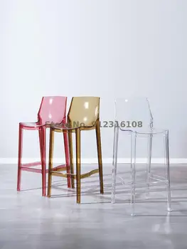 Diseño Original de la barra de la silla alta de pie silla de comedor de cristal silla del diablo alta plataforma transparente Nórdicos de ocio taburete de la barra de 65