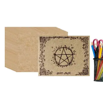 En blanco Tarjetas de la Palabra Práctica Retro Pentagrama Y Diseño de la Flor de 12Pcs Papel Pergamino Mensaje de Tarjetas escritas a mano los útiles Escolares
