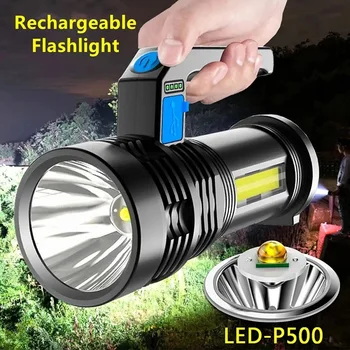 LED al aire libre multifuncional de la fuerte luz de largo alcance lámpara portátil fuerte luz de la linterna de la pesca USB recargable searchlight