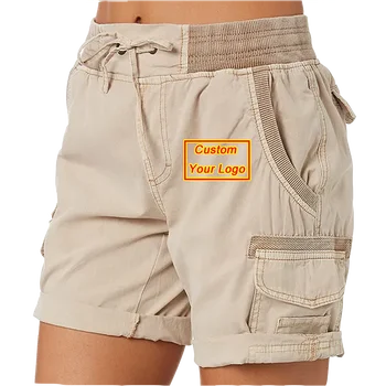 Personalizado con su logotipo al aire libre Casual de Golf Activo pantalones Cortos de la Mujer Senderismo Cortos de Carga de Verano Suelto Bermudas con Bolsillos Más el Tamaño
