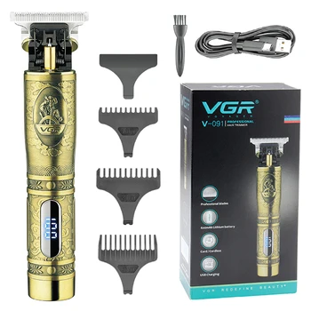 VGR Metal Inalámbrico Profesional de la Recortadora de Pelo Para los Hombres de Barba Trimmer Eléctrico Clipper Pelo de Peluquería para Corte de Pelo de la Máquina de corte de Pelo
